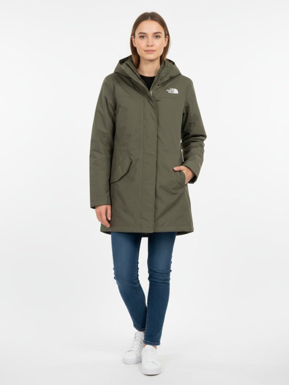 NWT The North Face Pilson 550 Down Parka Jacket Olive Green Women's Size M